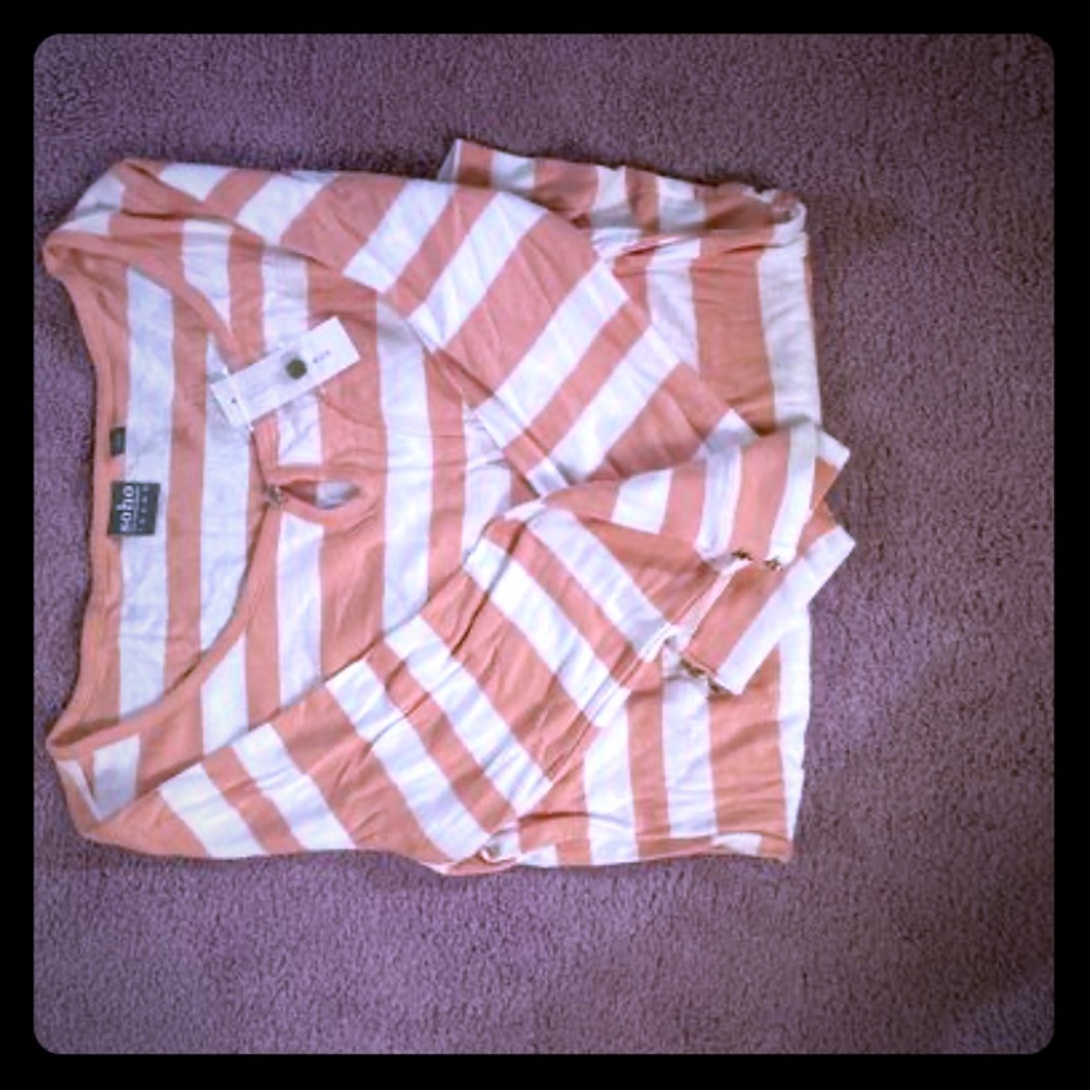 NY&C Striped Three Quarter Sleeve Top